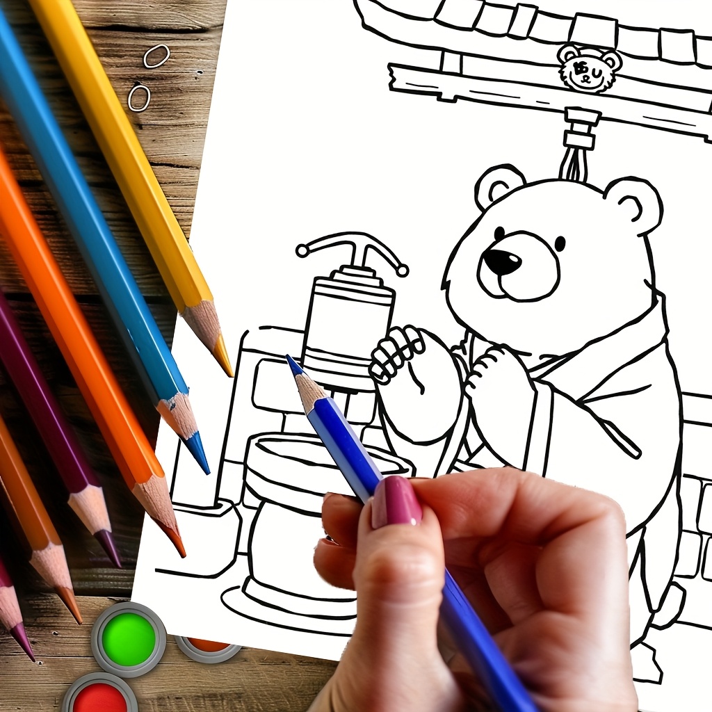 สมุดระบายสีหมีน่ารักในญี่ปุ่น  - Adult Coloring Book Stress Relief บทวิจารณ์และราคา