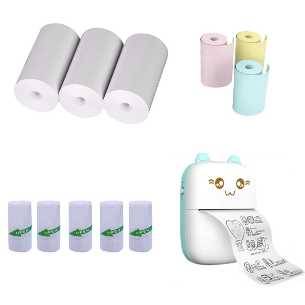 57x25 มม. กระดาษความร้อนสติกเก - Mini Pocket Thermal Printer Paper Roll บทวิจารณ์และราคา