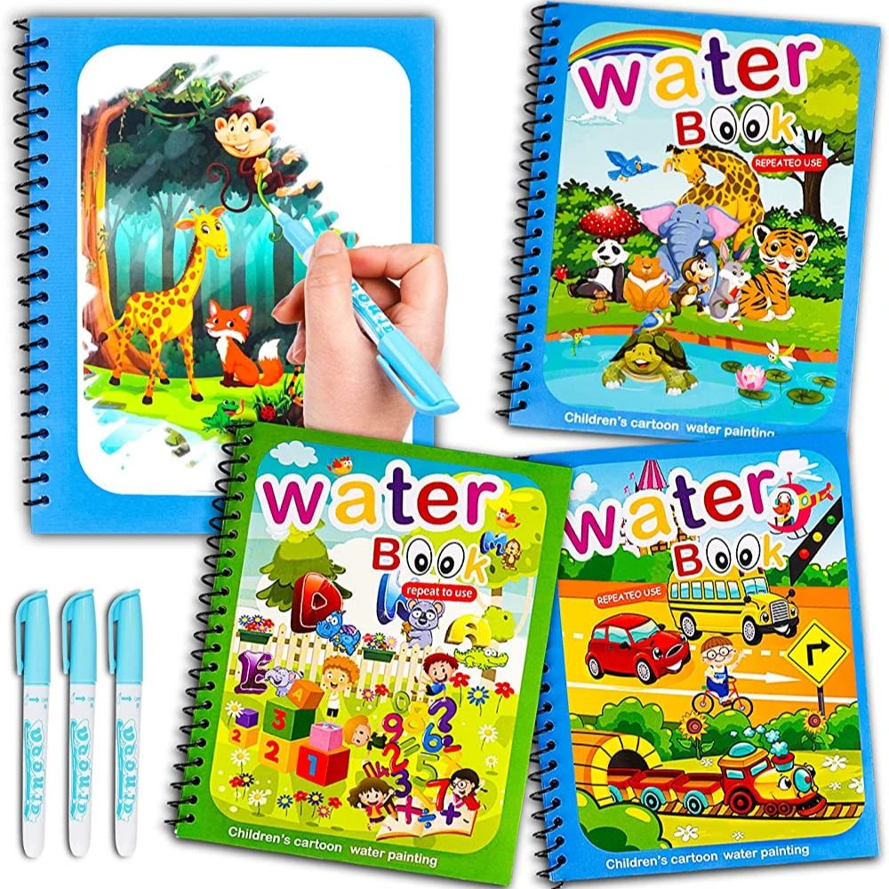 Magical Book น้ําวาด Montessor - Reusable Water Magic Coloring Book บทวิจารณ์และราคา