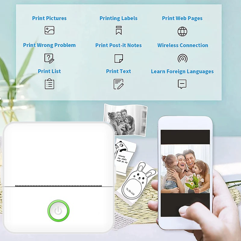 เครื่องพิมพ์พกพาขนาดเล็กแบบไม่ - Mini Pocket Thermal Printer Paper Roll บทวิจารณ์และราคา