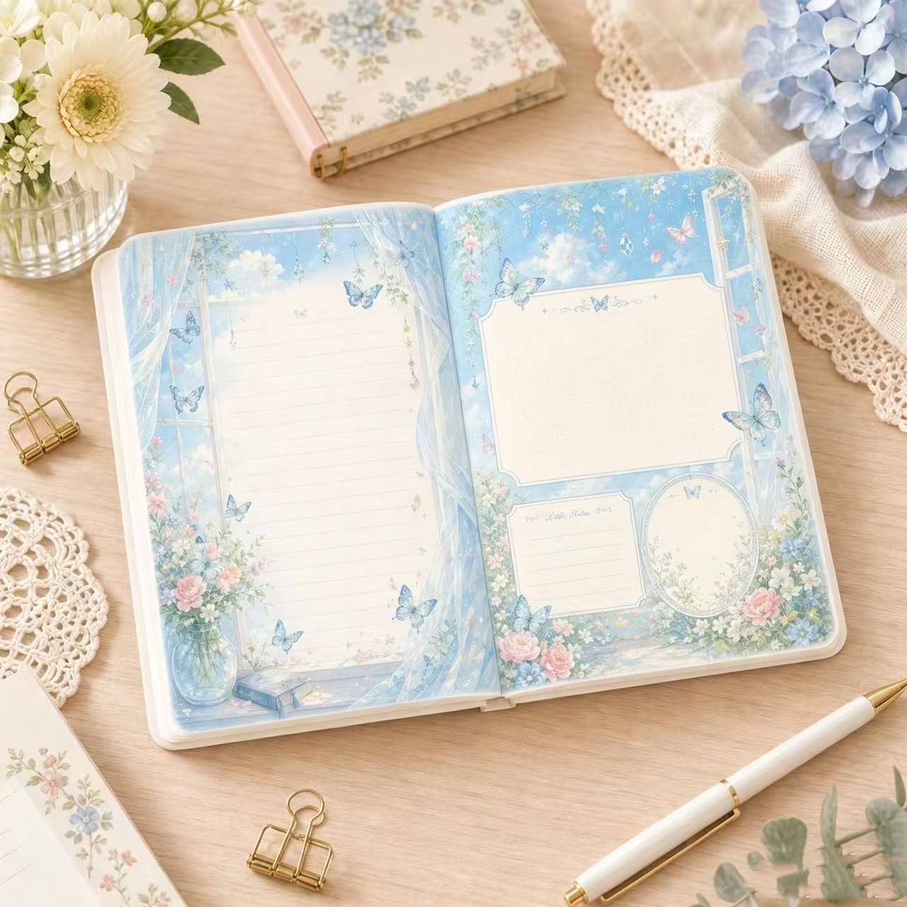 สมุดบันทึกหนังลายผีเสื้อวินเทจ - Vintage Leather Journal Notebook บทวิจารณ์และราคา