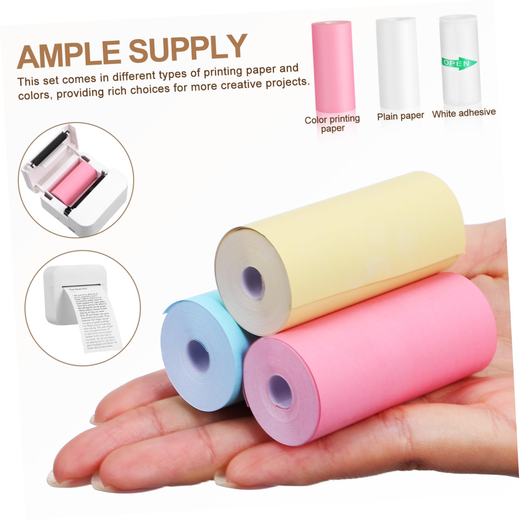 กระดาษเครื่องพิมพ์ความร้อนขนาด - Mini Pocket Thermal Printer Paper Roll บทวิจารณ์และราคา