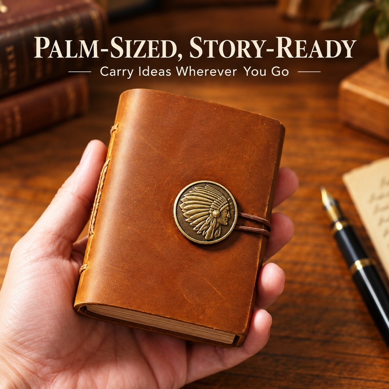 สมุดโน้ตหนังทำมือขนาดเล็กสำหรั - Vintage Leather Journal Notebook บทวิจารณ์และราคา