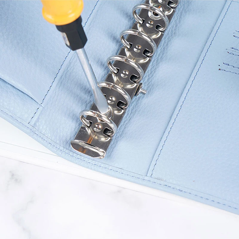 A7 ขนาดโลหะเกลียวแหวน Binder ค - Vintage Leather Journal Notebook บทวิจารณ์และราคา