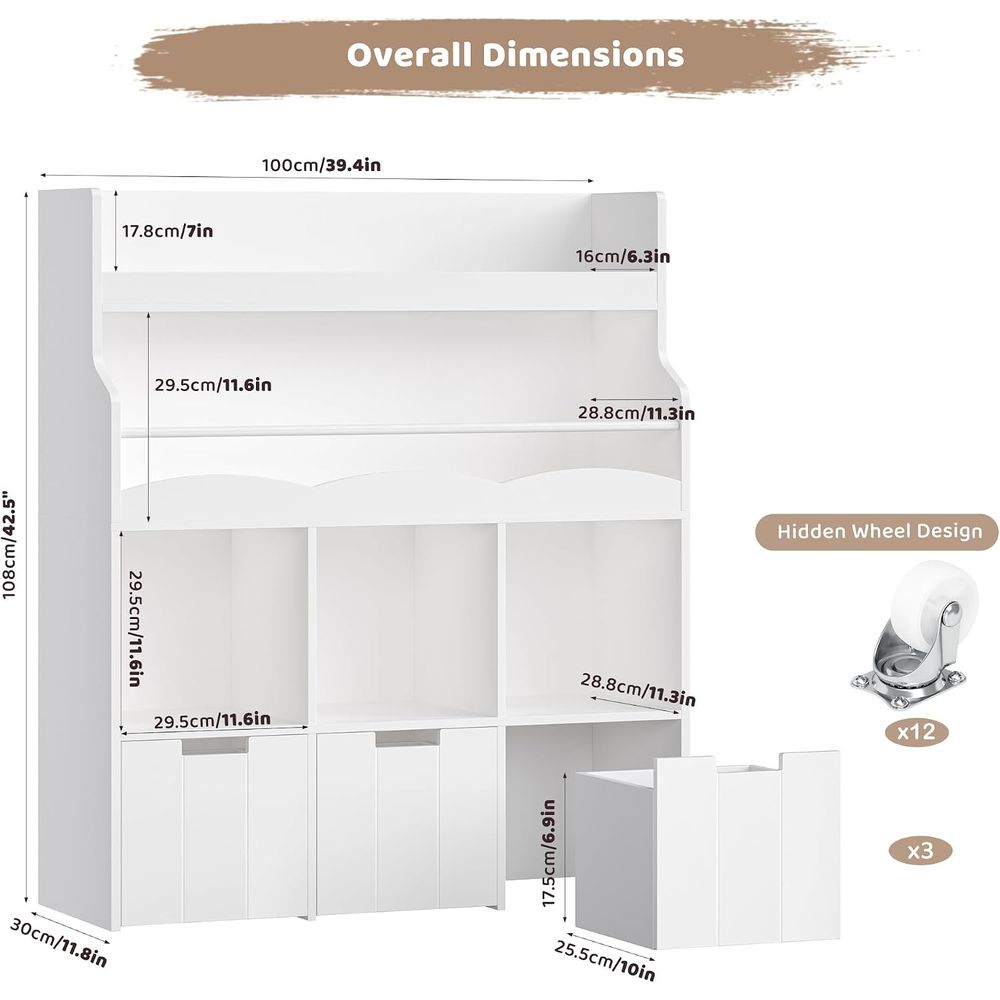 ที่เก็บของเล่นเด็กพร้อมชั้นวาง - Books บทวิจารณ์และราคา