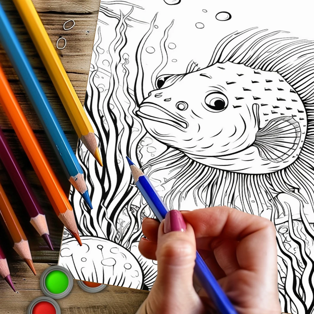 สมุดระบายสีใต้น้ำสำหรับผู้ใหญ่ - Adult Coloring Book Stress Relief บทวิจารณ์และราคา