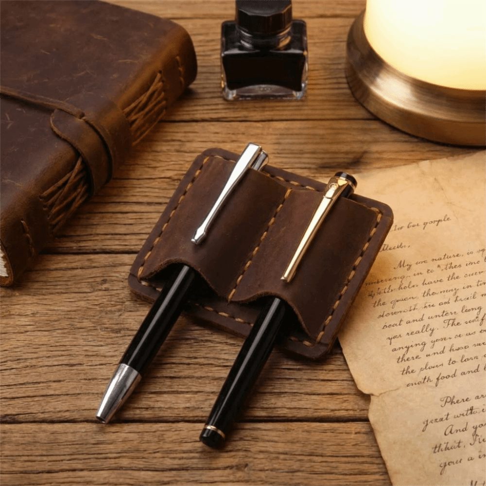 ที่ใส่ปากกาหนังวินเทจแบบคู่ ดี - Vintage Leather Journal Notebook บทวิจารณ์และราคา