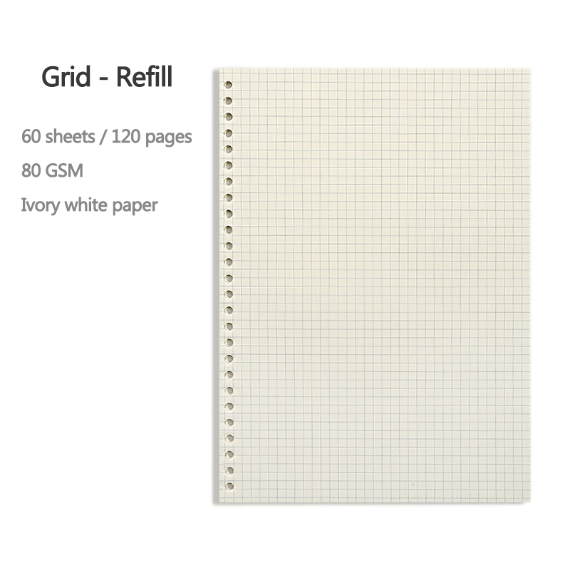 A5 B5 20 หลุมหลวมโน้ตบุ๊คเติม  - A5 Spiral Dotted Grid Notebook บทวิจารณ์และราคา