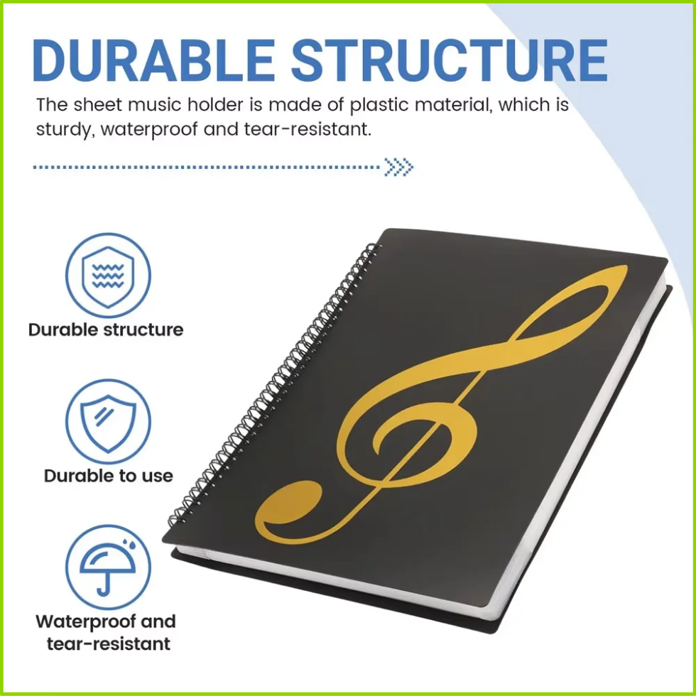 แฟ้มใส่โน้ตเพลงเปียโนแบบยืดหยุ - Blank Sheet Music Notebook บทวิจารณ์และราคา
