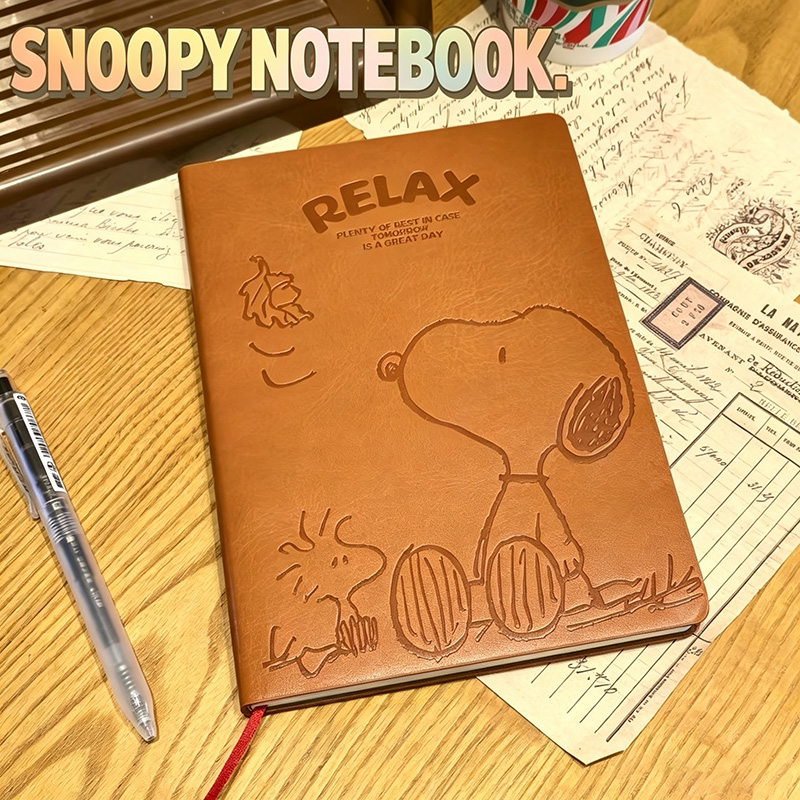 สมุดโน้ตหนังลายสนูปปี้วินเทจ A - Vintage Leather Journal Notebook บทวิจารณ์และราคา