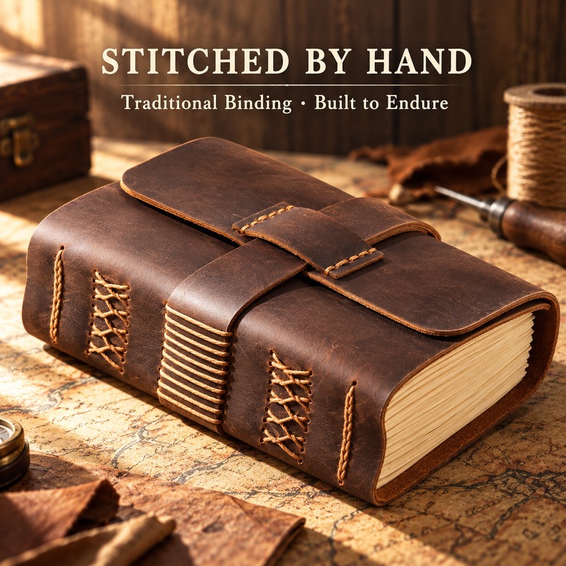 สมุดบันทึกหนังทำมือสำหรับนักเด - Vintage Leather Journal Notebook บทวิจารณ์และราคา